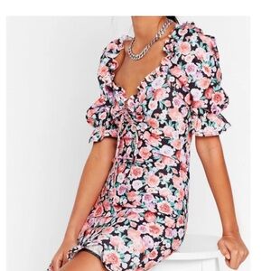 Nastygal Floral Ruffle Dress *NWT*